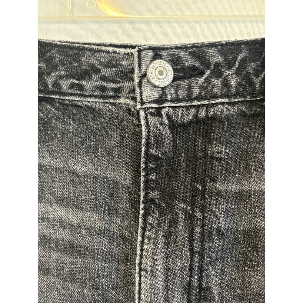 Abercrombie & Fitch Zoe Natural Rise Vintage A-Line Denim Mini Skirt Black 29 8R - Picture 3 of 12
